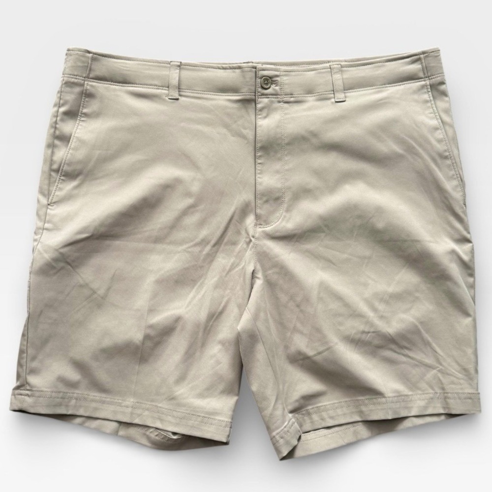 Nicklaus Mens Khaki Flat Front Golf Shorts Size 38 Stretch Performance
